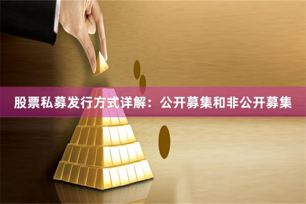 股票私募发行方式详解：公开募集和非公开募集
